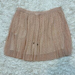 Scotch & Soda pleated elastic waist drawstring short skirt SZ S orange white